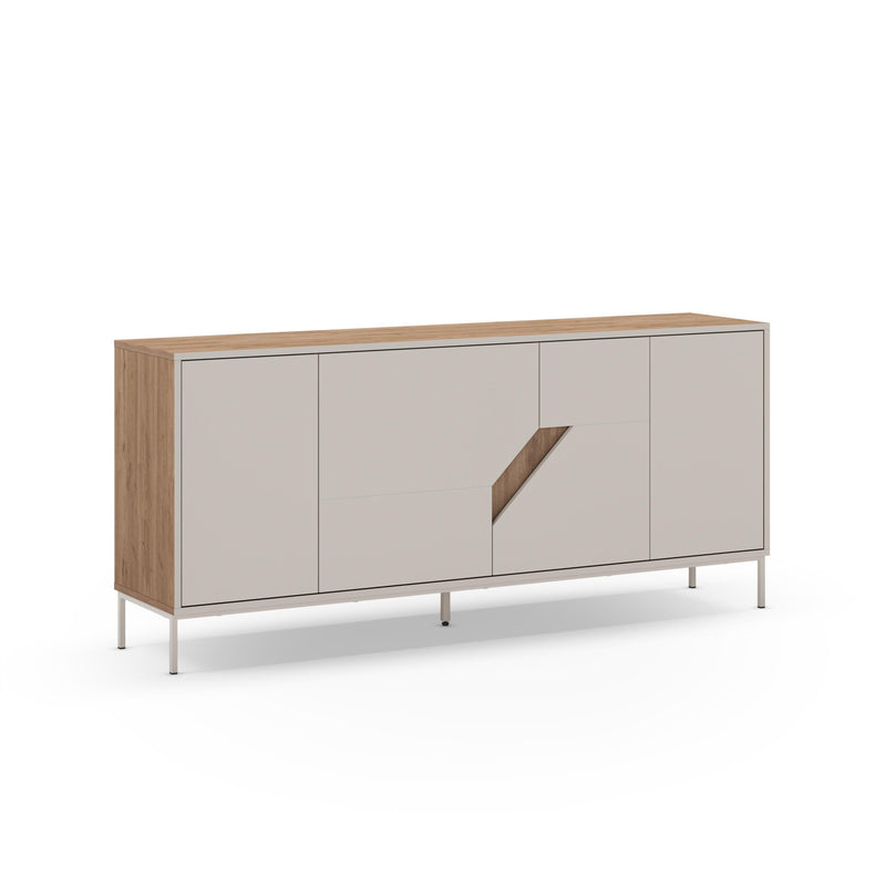 Vesco Modern Sideboard Natural Oak Sandstone 180cm - Additional Image 1