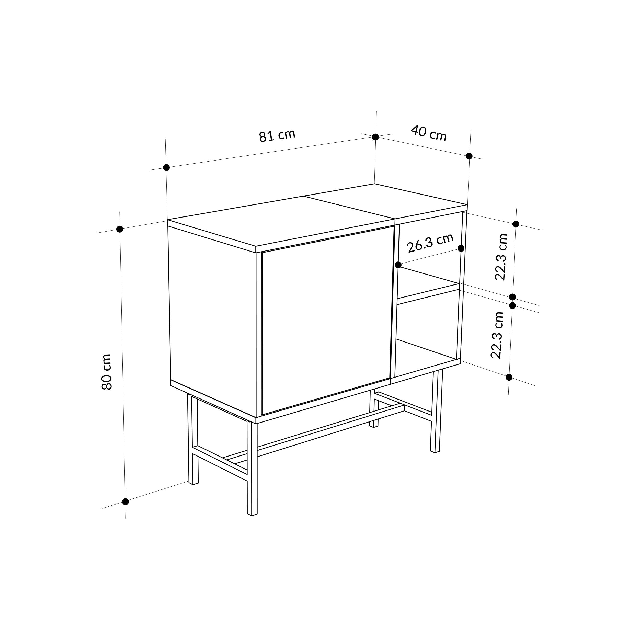Mona Mini Console Table with Storage & Shelves - Additional Image 9