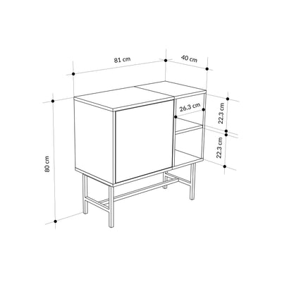 Mona Mini Console Table with Storage & Shelves - Additional Image 9