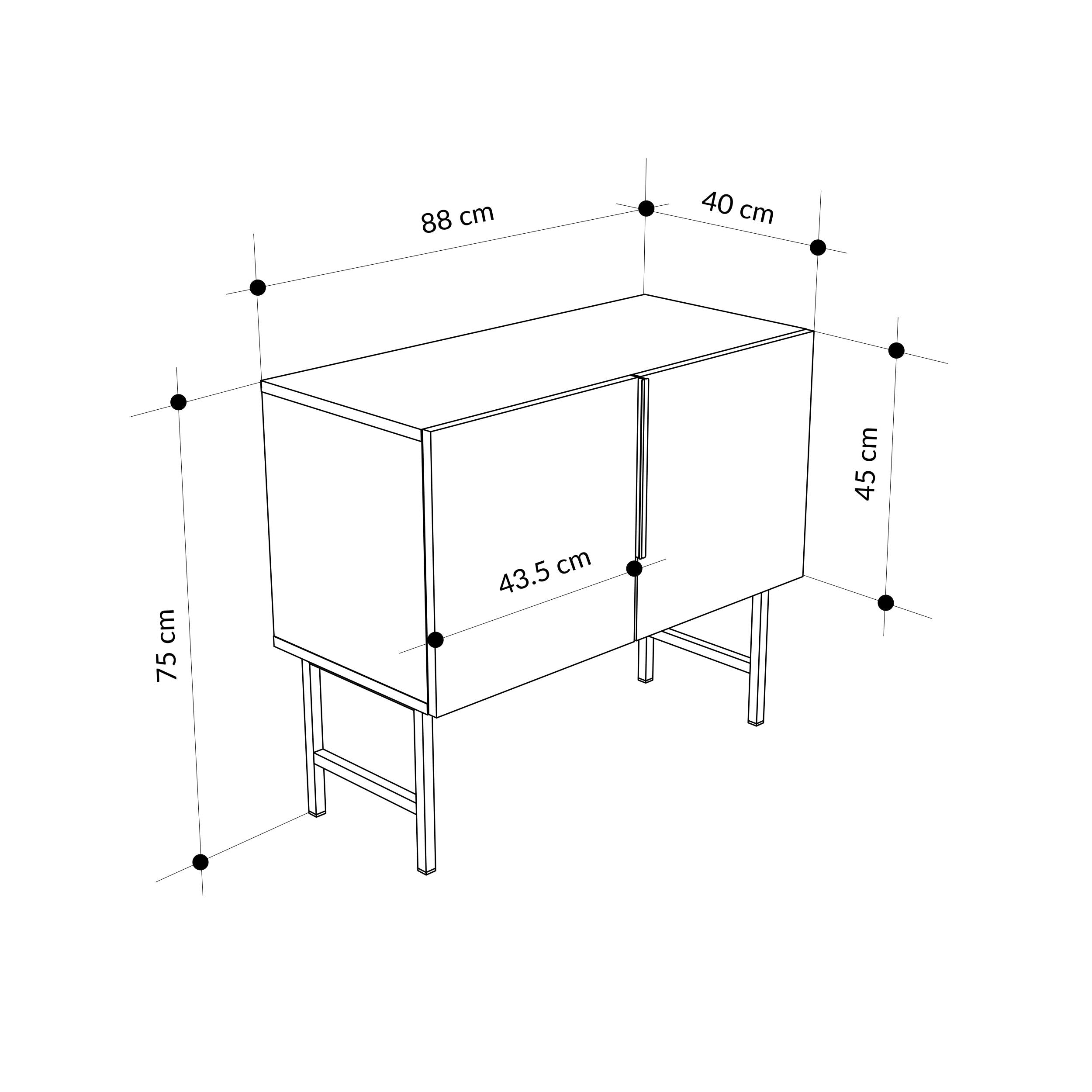 Tona Console Cabinet – 2 Door Storage Unit - Additional Image 7