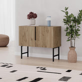 Tona Console Cabinet – 2 Door Storage Unit in Natural Oak
