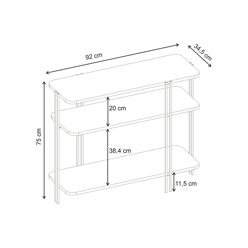 Notus Console Table with Shelves - Additional Image 7