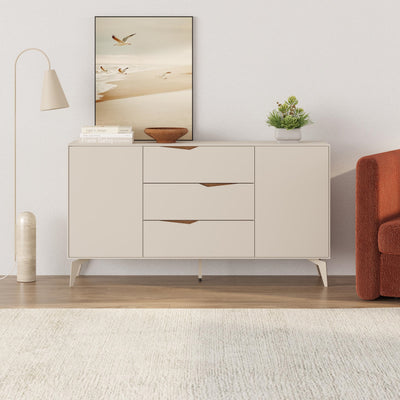 Jaden Console Sideboard - Sandstone Sideboard with Wave Cutout Handles