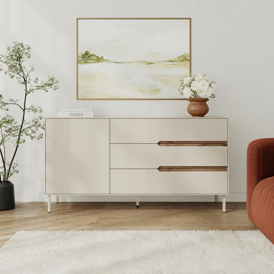 Arch Modern Sideboard - Sandstone Sideboard with Angled Cutout Handles