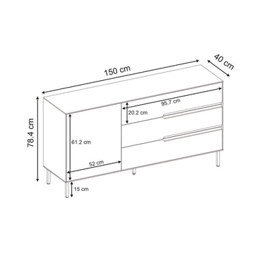 Arch Modern Sideboard - dimensions