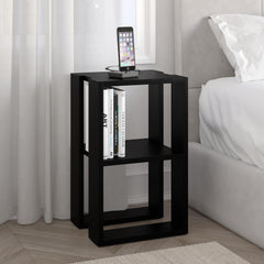 Lonie Modern Bedside Table Bedroom Furniture Width 34cm – Black Bute