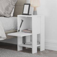Ema Modern Bedside Table Bedroom Furniture 30cm Width – White