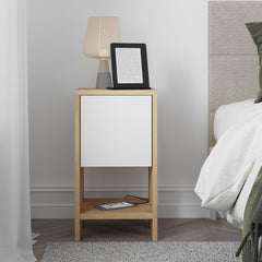 Ema Modern Bedside Table Bedroom Furniture 30cm Width – Oak,White