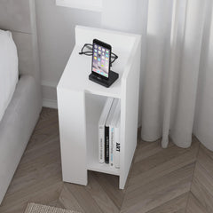 Elos Modern Bedside Table Right Module 25cm Narrow – White