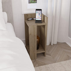 Elos Modern Bedside Table Right Module 25cm Narrow – Natural Oak