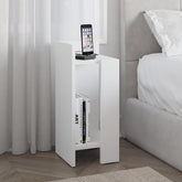 Elos Modern Bedside Table Left Module 25cm Narrow – White