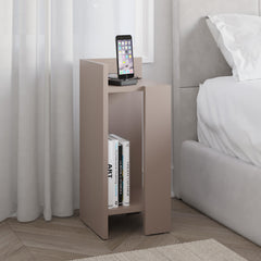 Elos Modern Bedside Table Left Module 25cm Narrow – Light Mocha