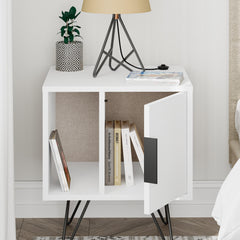 Glynn Modern Bedside Table Width Bedroom Furniture 50.2cm – White