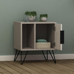 Glynn Modern Bedside Table Width Bedroom Furniture 50.2cm – Light Mocha,Ancient White