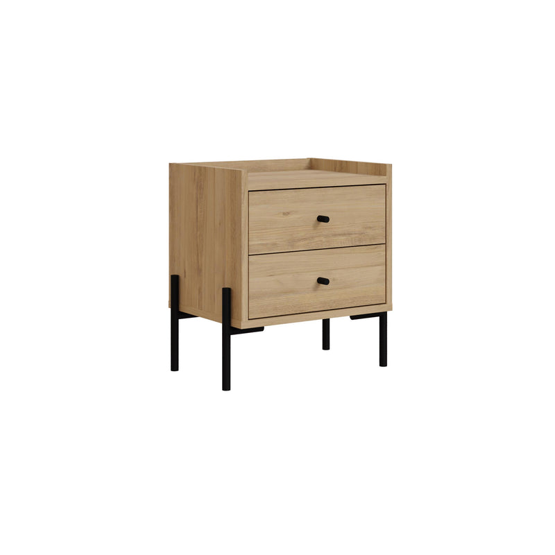 Malta Bedside Table with 2 Drawers - Additional Image 1