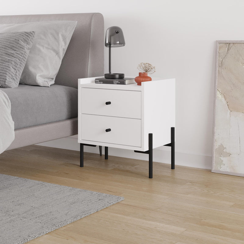 Malta Bedside Table with 2 Drawers