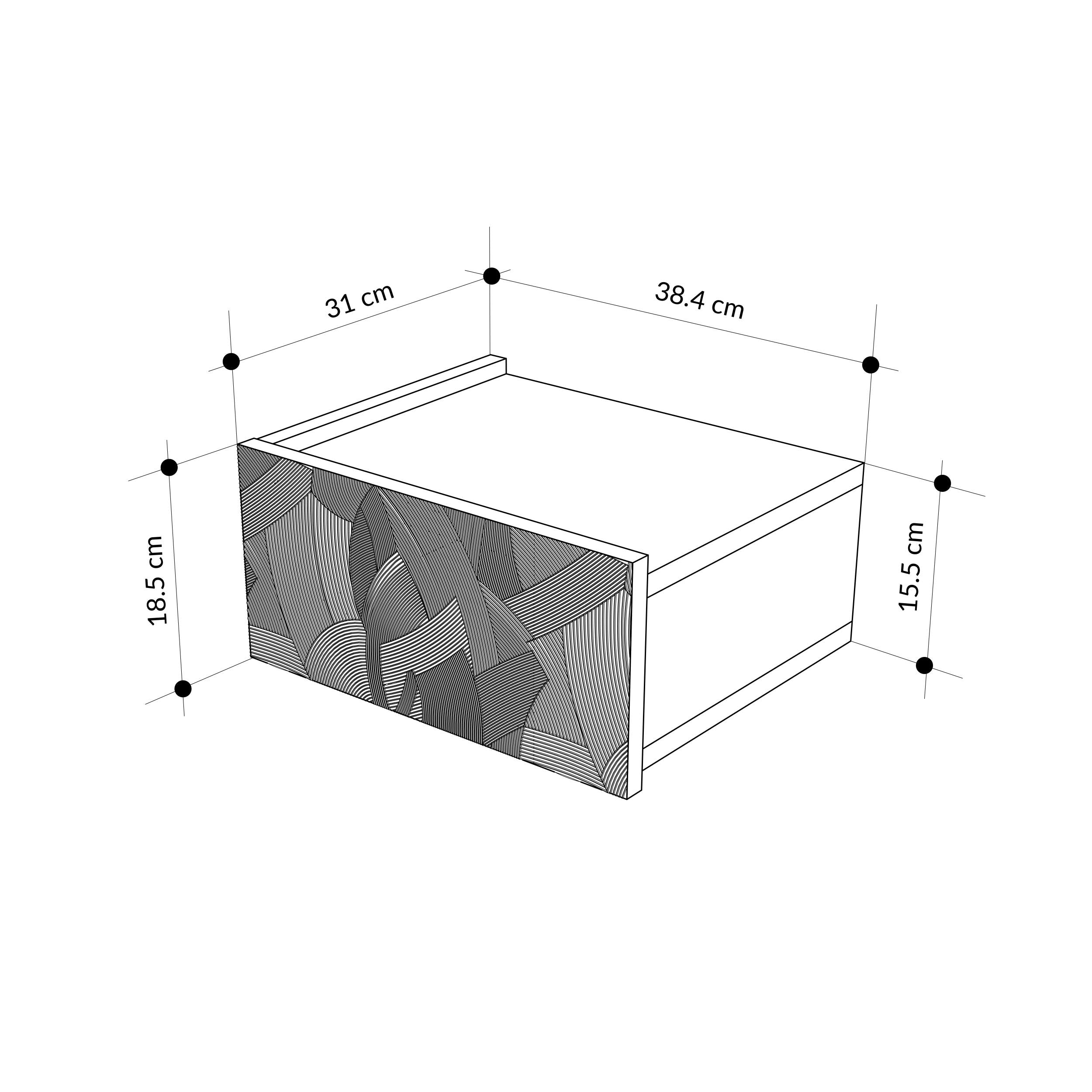 Onda Wall Mounted Nightstand with Drawer - Additional Image 5