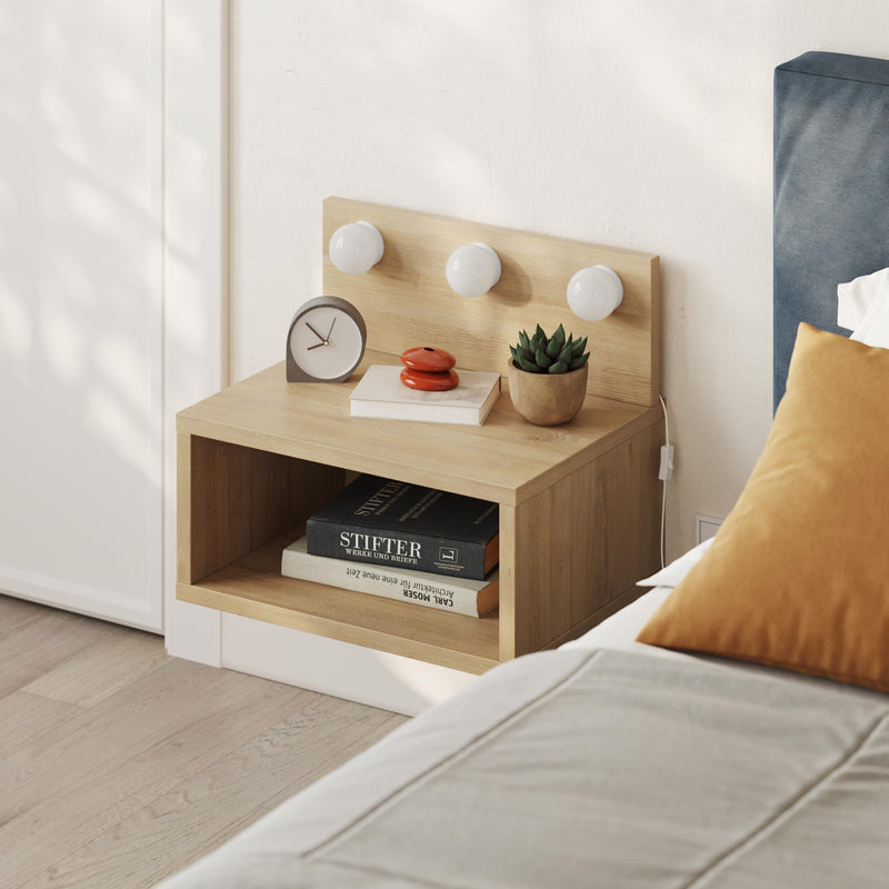 Treo Wall Mounted Nightstand with LED Lights