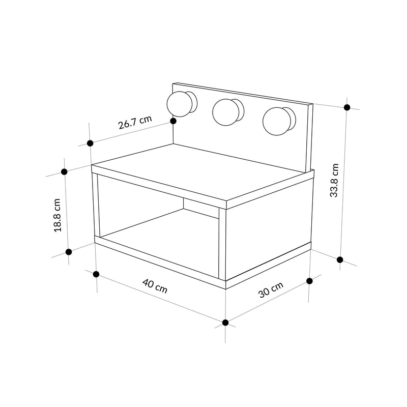 Treo Wall Mounted Nightstand with LED Lights - Additional Image 11