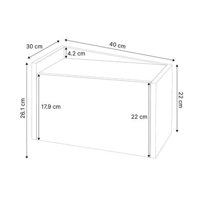 Diago Floating Bedside Table Left - dimensions