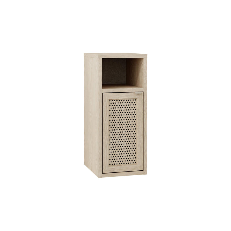 New Inca Bedside Table with Open Shelf & Cabinet - Additional Image 1
