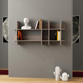 Beads Modern Wall Mounted Bookcase in Light Mocha