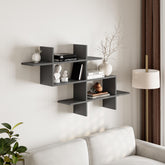 Halic Wall Mounted Modern Bookcase Display Unit W 150cm – Anthracite