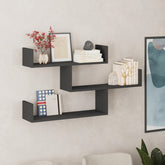 Tibet Wall Shelf Unit – 119 cm Modern Floating Bookcase – Anthracite