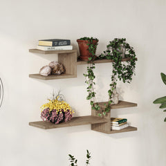 Fork Modern Floating Shelf Set 18.2cm Short – Natural Oak