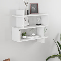 Paralel Wall Bookcase 70cm – 2-Tier Wall Mounted Bookcase Display Unit – White
