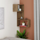 Part Modern Corner Shelf Narrow 82cm in Dark Oak