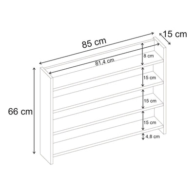 Lane 4-Tier Wall Shelf - dimensions