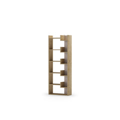 Oppa Modern Bookcase Display Unit Tall 162.4cm – Sapphire Oak,Light Mocha