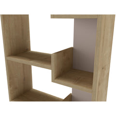 Oppa Modern Bookcase Display Unit Tall 162.4cm – Sapphire Oak,Light Mocha