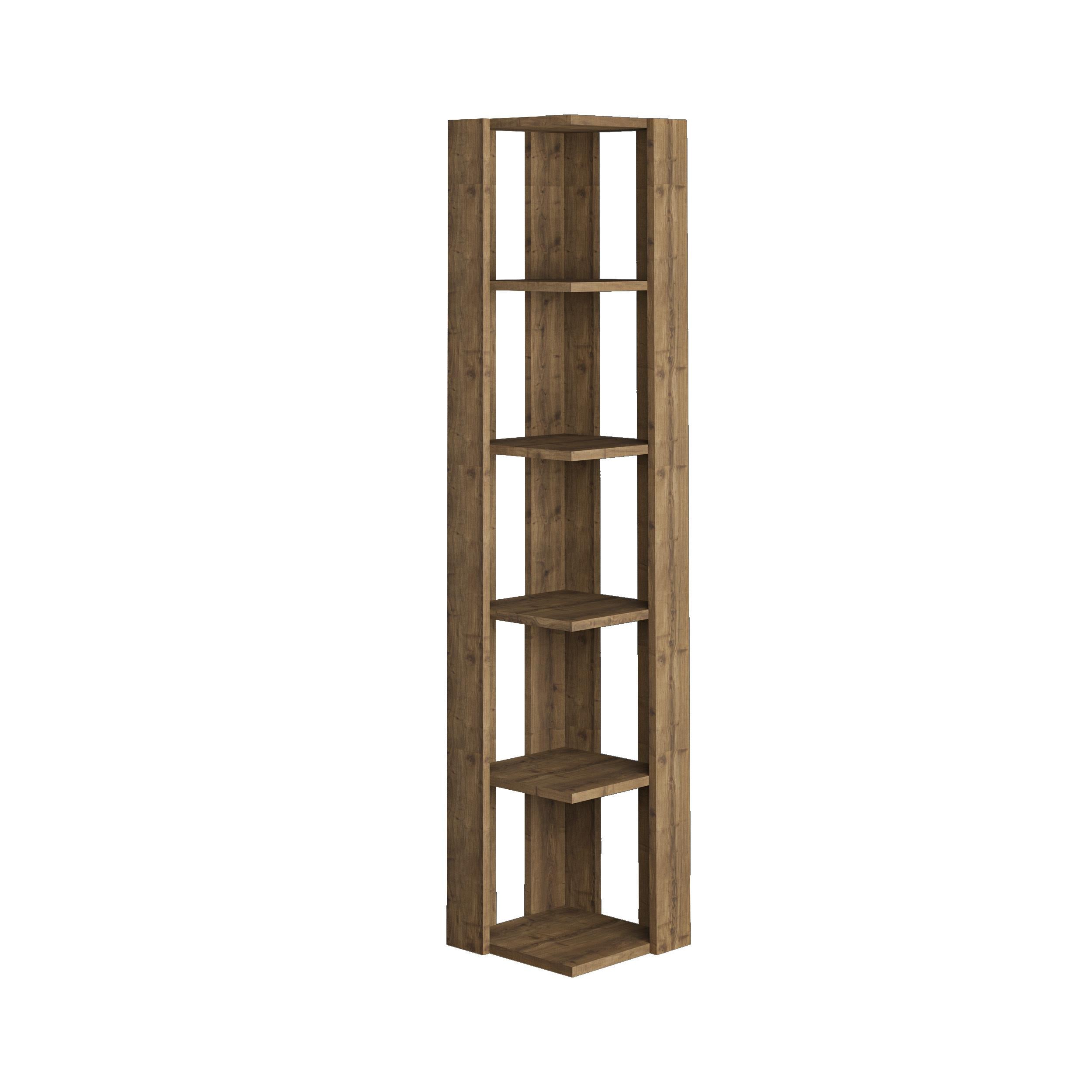 Nati Corner Bookcase 161cm – white background – Decortie