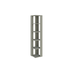 Nati Modern Corner Bookcase Display Unit Tall 161cm – Ash Green