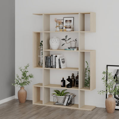 Mito Modern Bookcase Display Tall 161cm in Sonoma Oak,Sandstone