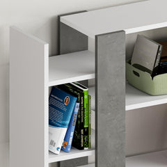 Lift Modern Bookcase Display Unit Tall 150.5cm – Retro Grey,White
