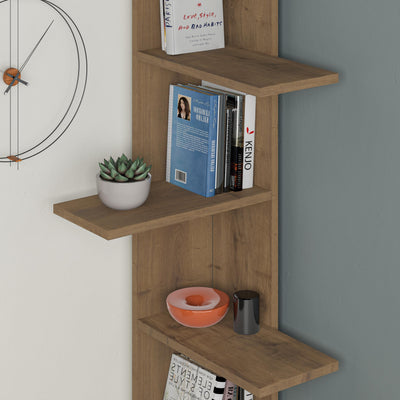Saso 5-tier Corner Bookcase close-up detail