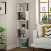 Piri Modern Bookcase Display Unit Tall 161cm – Ancient White,Anthracite