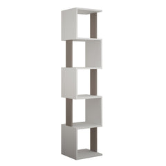 Piri Modern Bookcase Display Unit Tall 161cm – Light Mocha,White