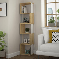 Piri Modern Bookcase Display Unit Tall 161cm – Oak,White