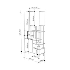 Key Bookcase – Modern 5 Door Storage Cabinet with Shelves - Additional Image 12