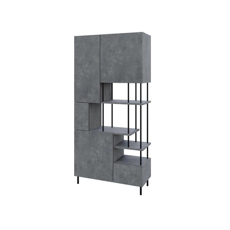 Key Bookcase – Modern 5 Door Storage Cabinet with Shelves - Additional Image 1