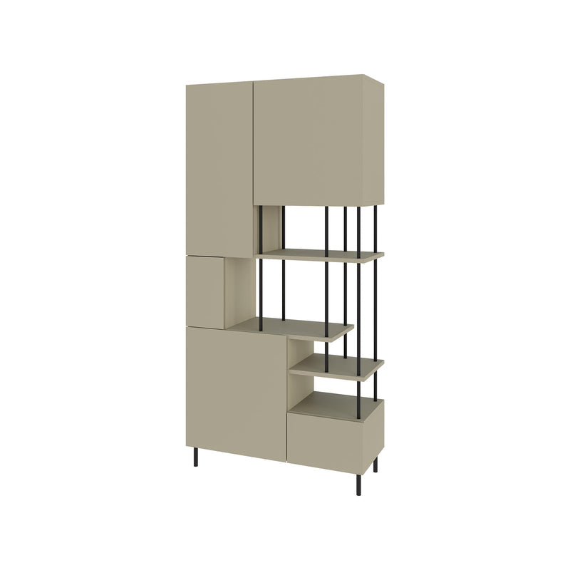 Key Bookcase – Modern 5 Door Storage Cabinet with Shelves - Additional Image 4