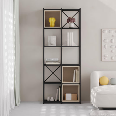 Vale Midi Industrial Bookcase - Two Column Bookcase