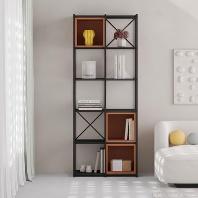 Vale Midi Industrial Bookcase - Two Column Bookcase
