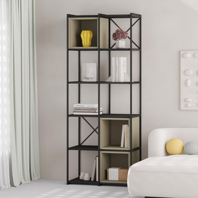 Vale Midi Industrial Bookcase styled in a room setting