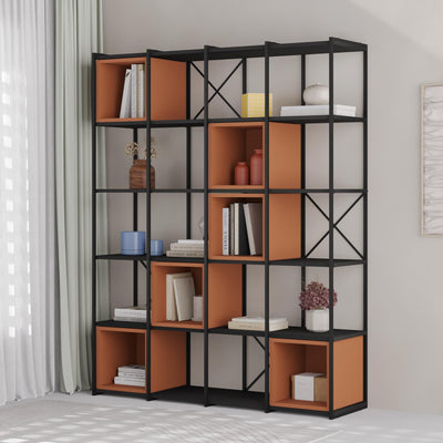 Vale Maxi Industrial Bookcase styled in a room setting
