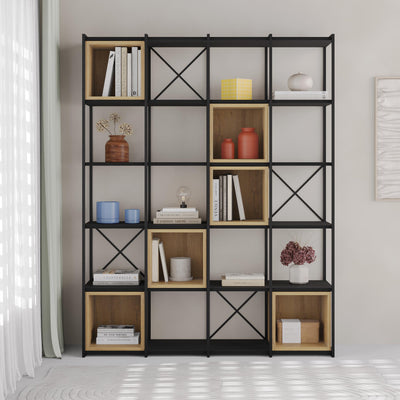 Vale Maxi Industrial Bookcase - Four Column Bookcase